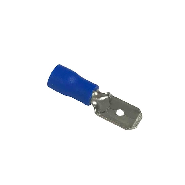 Remington Industries Quick Connect Terminals, Male, PVC Insulated, 14-16 AWG Gauge Wire, Tin-Plated Brass, Blue, 10 PK MDD2-250-10 - main